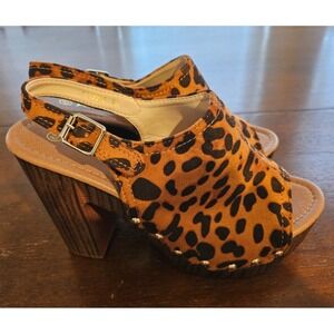 Sam Edelman Beth Pump Square Toe High heel Tiger‎ Print Dress Pump Size 6